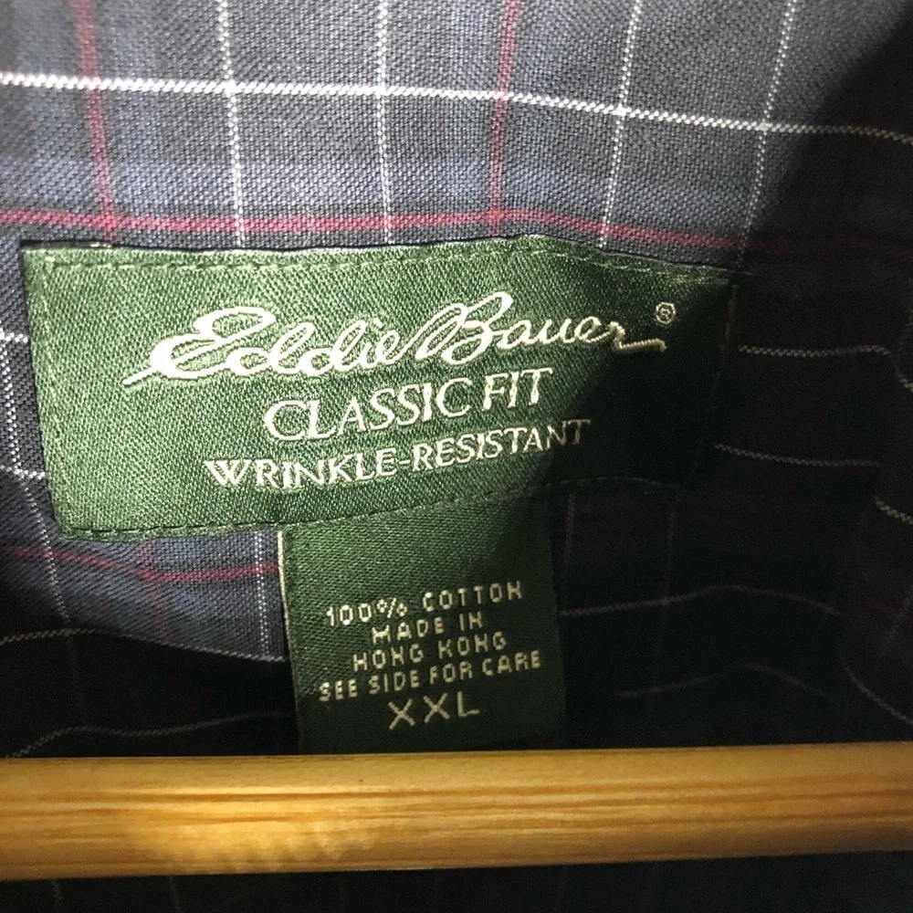 EDDIE BAUER Mens Classic Fit Wrinkle Resistant Button Front Shirt Size 2XL
